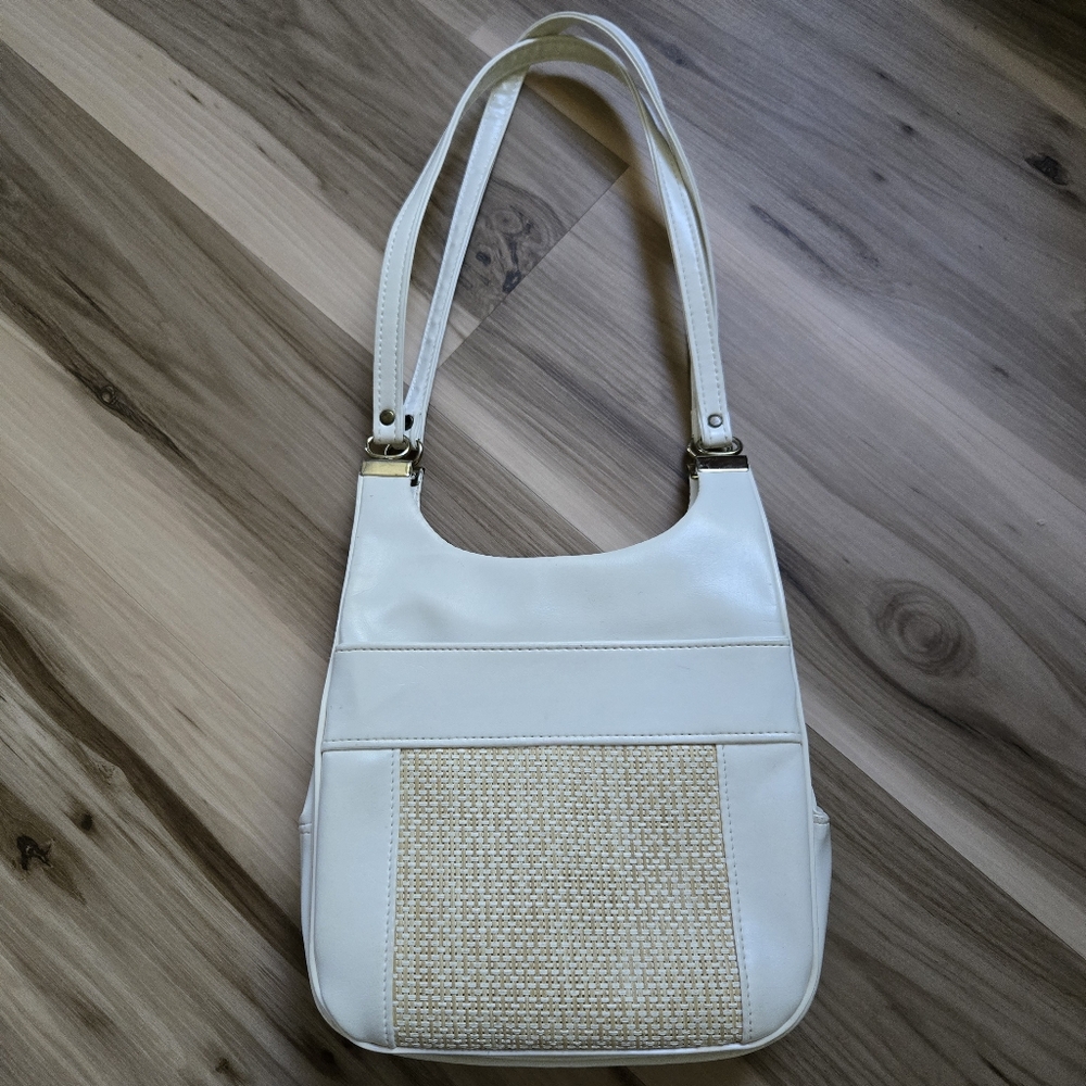 Vintage White Leather Purse